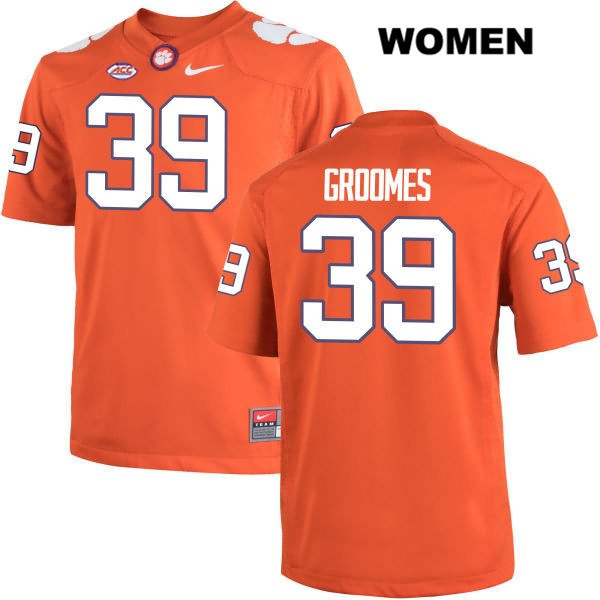 Women's Clemson Tigers #39 Christian Groomes Stitched Orange Authentic Nike NCAA College Football Jersey JUP3846FE